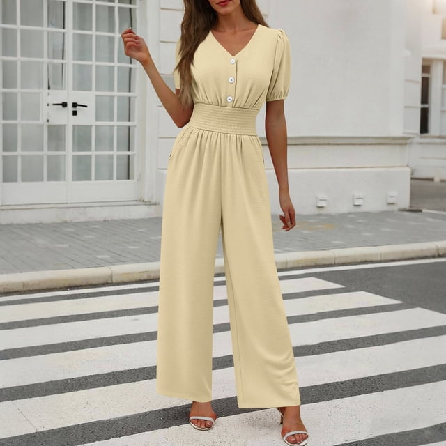 TaTaai Women's Fashion High Waist Solid Wide Leg Pants, Straight Cylinder Loose Full Length Casual Pants Gift