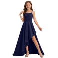 thumbnail image 4 of Vestido de Manga Larga Una Línea para las Mujeres Elástico Twirly Patinador Escuela Vestido de Recital Cuello Redondo Sólido Vestido para Niña de 4-14 Años, 4 of 6