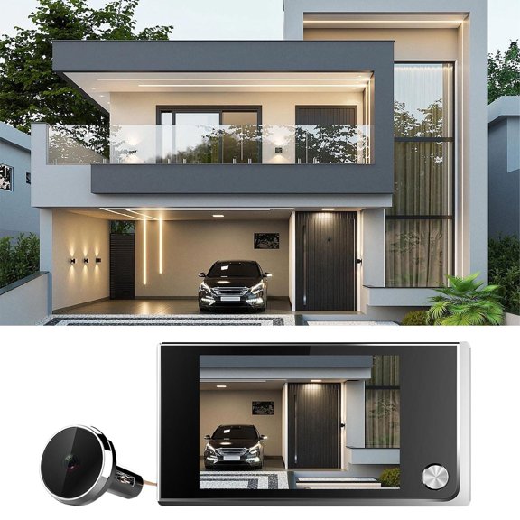 Mirilla electrónica oculta de 3,5 pulgadas ZJT250127370 | Cámara inteligente HD de 1 MP | Alertas de movimiento con Wi-Fi y vista en vivo | Visión nocturna | Monitor de seguridad resistente a