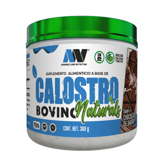 Calostro Bovino en Polvo Advance Labs Naturals Stevia y Monk Fruit Chocolate de Barra 60 Serv 360g