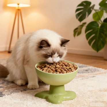 Cats Food Bowl Large Capacity Pet Food Bowl Cute Drinking Bowl For Cats To Protects The Neck