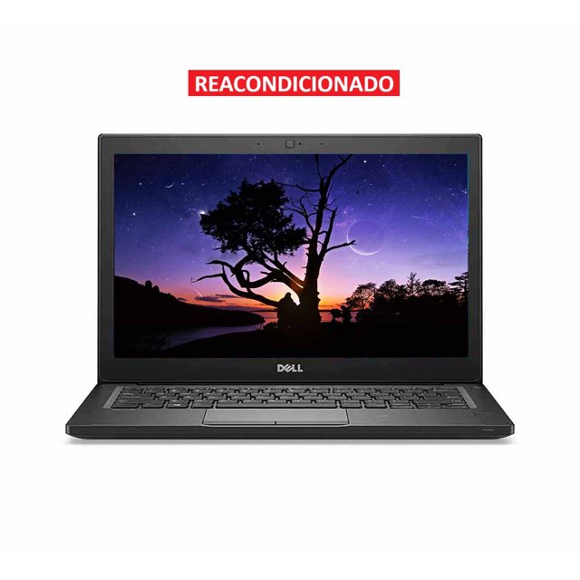 laptop dell latitude 7280- 12''- intel core i7-6 gen- 8gb ram- 500gb ssd- windows 10 pro- reacondicionado Reacondicionado Dell Latitude 7280 en vista frontal centrada, pantalla 12.5" (31.8 cm) encendida, carcasa y teclado negros, logo Dell bajo la pantalla, teclado integrado y panel táctil visibles; dimensiones 304.8 x 207.9 x 17.9 mm y peso 1.18 kg. Envío en caja marrón con plástico burbuja y sellos de seguridad; apto para trabajo administrativo y movilidad ligera.