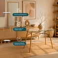 thumbnail image 2 of Set de comedor Cristal Mundo In 120 cm Oslo y 4 sillas Eames Blanco base Nogal Minimalista, 2 of 11