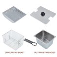 thumbnail image 2 of 6/10/12L Commercial Electric Profundo Fryer w/Basket & Lid Countertop Stainless Steel Profundo Fryer para Grande Tank French Fries Onion Rings, 2 of 6