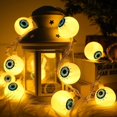 thumbnail image 1 of Cadena de luces de Halloween de 10 pies (3 metros) con 20 LED; decoración para exteriores a pilas con forma de globos oculares, ideal para fiestas de Halloween., 1 of 7