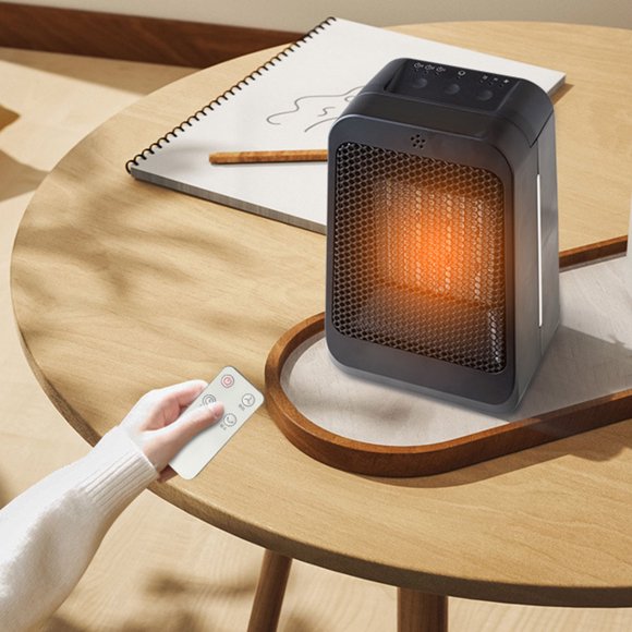 Calefactor Portátil - Calefactor Cerámico de Calentamiento Rápido de 1500 W con Temporizador, Mini Calefactor con Control Remoto para Dormitorio, Escritorio, Oficina y Uso En Interiores.