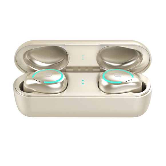 Auriculares Bluetooth 5.0 Auriculares estéreo deportivos Auriculares con sonido de alta fidelidad a prueba de agua Auriculares recargables, Dorado