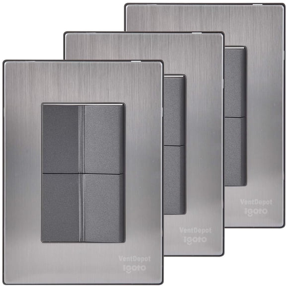 Apagador Doble Inoxium2AOxford 3Pzas Apagadorx2 125-250VCA 10A 50/60Hz Plateado/Oxford Acero Inoxidable/PC.
