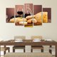 thumbnail image 3 of Juego de Cuadros Decorativos, Bodegón con Vino, Queso y Pan, Estilo Clásico de Bistró, 5 Piezas, Ideal para Cocina y Restaurante, 150x80cm, 3 of 5