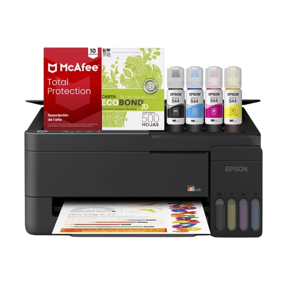 KIT MULTIFUNCIONAL EPSON L3310 ECOTANK USB + KIT DE TINTA + PAPEL + ANTIVIRUS