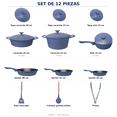 thumbnail image 3 of Batería De Cocina 12 Piezas Aluminio Fundido Inducción Antiadherente FlavorStone Fortezza, 3 of 4