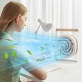 thumbnail image 5 of Ventilador de escritorio con control remoto de 100 velocidades | Ventilador de mesa compacto y portátil con indicador de batería digital | Ventilador silencioso y de bajo consumo, recargable, 5 of 5