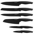 thumbnail image 2 of Juego de cuchillos de cocina Hecef Santoku de chef japonés 6 piezas óxido negro con cubiertas, 2 of 11