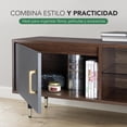 thumbnail image 4 of Centro de Entretenimiento para TV 55” Mueble Vintage Color Maple y Gris 2 Cajones Repisa Vidrio, 4 of 8