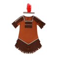 thumbnail image 4 of Disfraz de India para niños, disfraz de cosplay de India nativa con diadema de plumas para niños. Talla XL para niña, 4 of 9