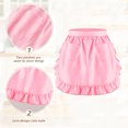 thumbnail image 3 of CaiYueKe White Vintage Maids Apron with Ruffle Hem, Half Waist Tie Skirt Two Pockets, Cute Servant Waitress Costume for Halloween Cosplay Role Play, Kitchen Baking Uniform, 3 of 7