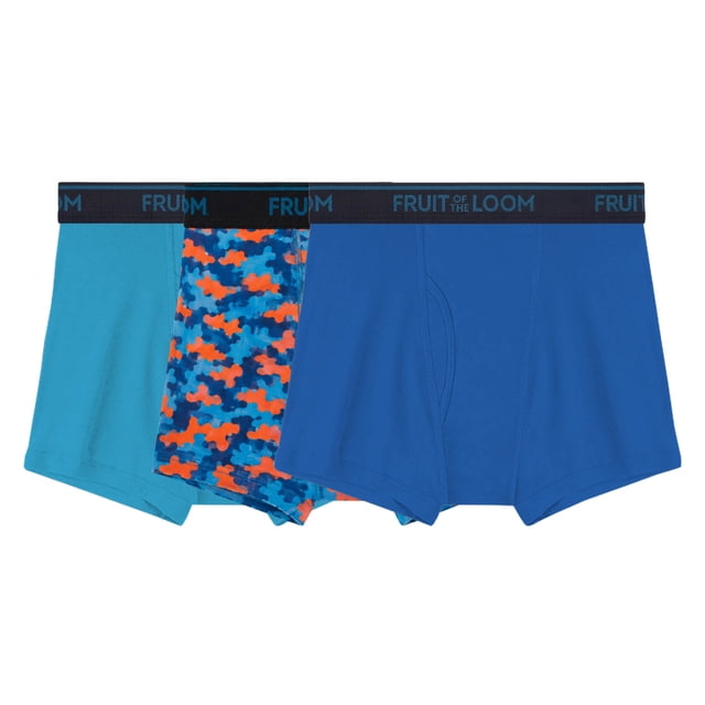 Bóxer Fruit of the Loom Para niño, algodón sustentable, multicolor, 3 piezas, talla EG