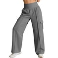 thumbnail image 3 of TaTaai Women's Loose Fit Lounge Trousers Wide Leg Design with Elastic Waist and Two Side Pockets Solid Color Casual Pants for Comfortable Daily Wear Gift, 3 of 9