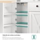 thumbnail image 5 of Mueble Alacena de Cocina, Armario Alto con Cajón, Puertas, Soporte para Copas, Estante para Vino y Toma de Corriente para Cocina, Sala de Estar y el comedor, Blanco, 5 of 7