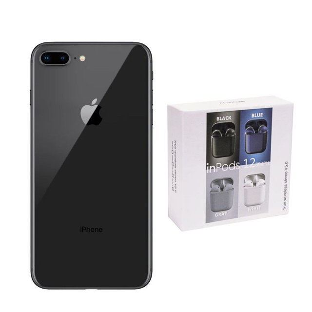 Smartphone iPhone 8 Plus Reacondicionado 64gb Negro + Audífonos Genéricos