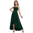thumbnail image 4 of Vestido de Manga Larga Una Línea para las Mujeres Elástico Twirly Patinador Escuela Vestido de Recital Cuello Redondo Sólido Vestido para Niña de 4-14 Años, 4 of 6