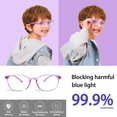 thumbnail image 3 of Gafas bloqueadoras de luz azul AetrvoHope para niños UV400 color púrpura claro, 3 of 9