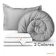 thumbnail image 5 of Set Edredón Acolchado con Fundas de Almohadas y Juego de Sábanas Dreamlab. Juego de Cama Completo para Cualquier Temporada. Hipoalergénico. Tamaño Individual, Gris claro y Blanco, 5 of 9