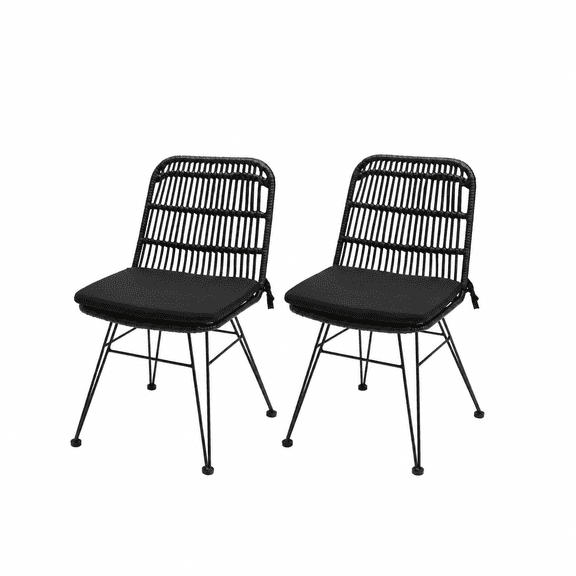 Set de 2 Sillas de Exterior Guyana Negras