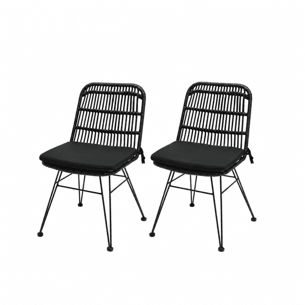 Set de 2 Sillas de Exterior Guyana Negras