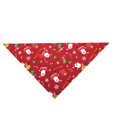 Greeniant Toalla de saliva para mascotas de Navidad, pañuelo de animales pequeños, bufanda, babero, accesorio de decoración para fiestas, regalo, rojo Ropa para mascotas papa noel rojo