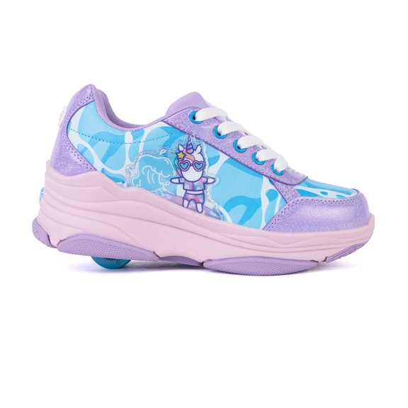Tenis Patín Onix Unicornio California Skate Morado Con Rueda Retráctil Para Niña