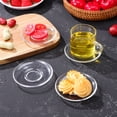 thumbnail image 5 of 4 platillos de vidrio transparente, platos redondos de vidrio, platillos decorativos para café y aperitivos., 5 of 5