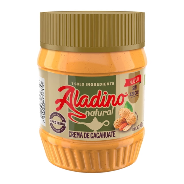 Crema de cacahuate aladino natural 340g
