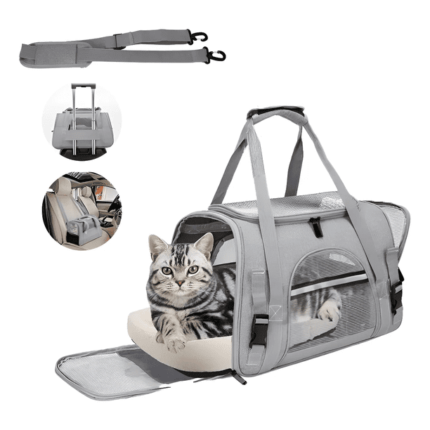 Mochila Transportadora Y Gato Perro Transpirable Y Plegable Xtellar gris