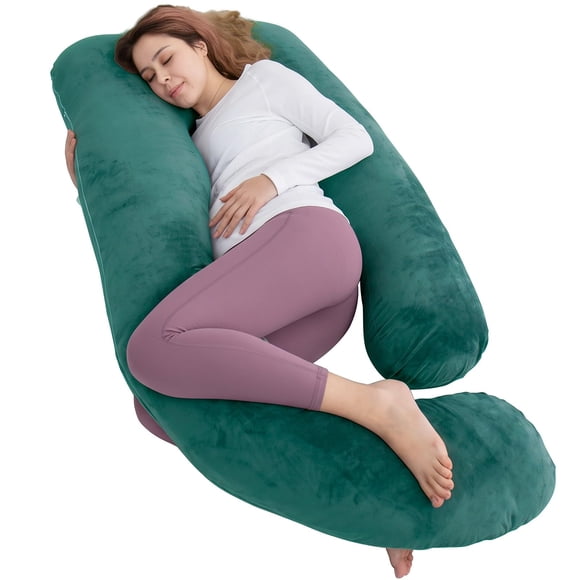Almohada de Embarazo AMCATON 152 cm Azul Marino en Forma U