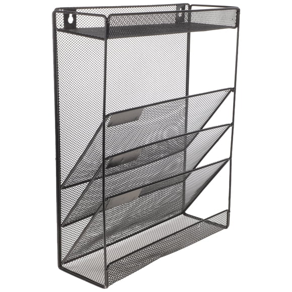 GOOHOCHY Revistero colgante de oficina, soporte de pared de metal, organizador de revistas