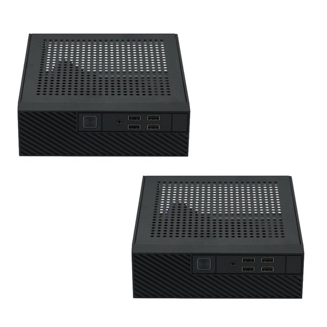 2X Caja de Computadora M10 ITX, Chasis Host HTPC, Caja ITX USB2.0, Chasis de Control Industrial para Negocios de Oficina