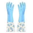 thumbnail image 4 of MTBLYS Guantes de limpieza con puños florales | Guantes largos de terciopelo de goma para uso doméstico | Agarre antideslizante para lavar platos y ropa, 4 of 8