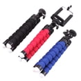 thumbnail image 1 of 3pcs Flexible Esponja Pulpo Trípode Teléfono móvil Smartphone Trípode Flexible Peso ligero Trípode Soporte para teléfono Selfie Trípode de viaje (Negro / Rojo / Azul), 1 of 8