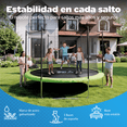 thumbnail image 4 of Trampolín Brincolín YEI Verde de 8 Pies con Red de Seguridad y Estructura de Acero 244 cm, 4 of 7