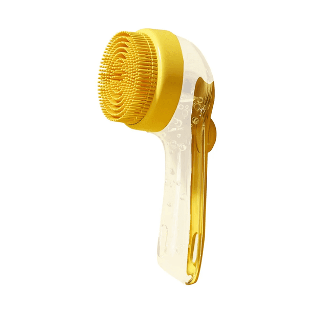 Cepillo de baño para perros ergonomico con dispensador de jabon