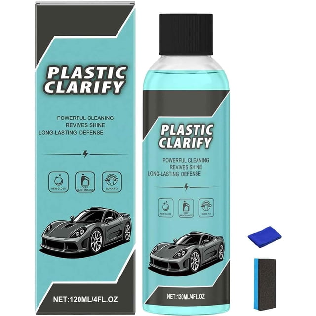 Uuiauoio Automotive Plastic Restorer and Protector 120ml, Interior Exterior Refurbishing Agent for Dashboards, Door Panels, and Trim, Anti-Wear Gloss Enhancement with Waterless Application