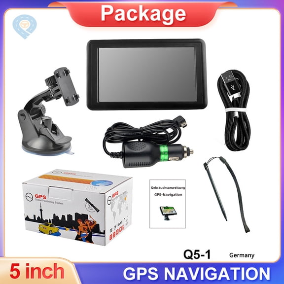 Navegador GPS británico para coche y camión, dispositivo GPS de 5 pulgadas, 8 GB + 128 MB, sistema de navegación para coche y camión con pantalla de mapa, transmisor FM, DVR para vehículo.