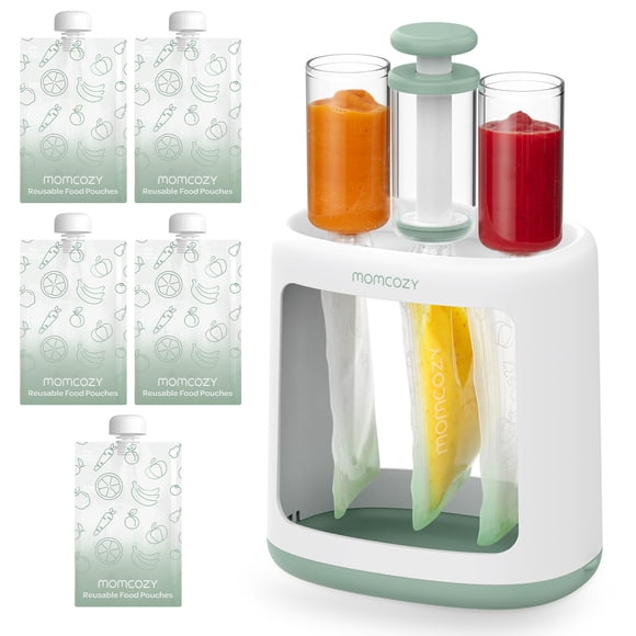 Estación de Compresión Momcozy para alimentos Caseros para Bebés con bolsas reutilizables