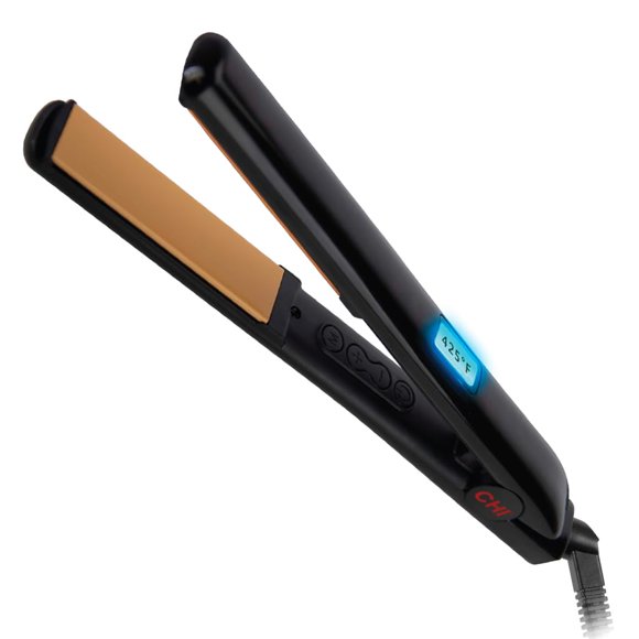 Plancha de peluquería digital de cerámica CHI Original, alisadora de cabello que ofrece resultados brillantes y suaves, calor uniforme para menos daño, plancha de 1", negro piano