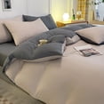 thumbnail image 1 of Juego de cama de 4 piezas para dormitorios | Poliéster suave lavado | Tamaños individual y matrimonial | Diseño reversible | Incluye funda nórdica, sábana ajustable y 2 fundas de almohada, 1 of 6