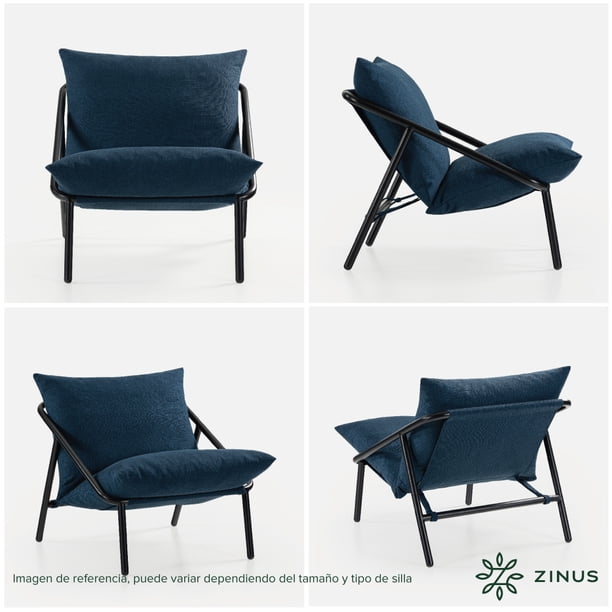 Silla de Metal Zinus Ada con Cojines de Memory Foam Color Azul Marino