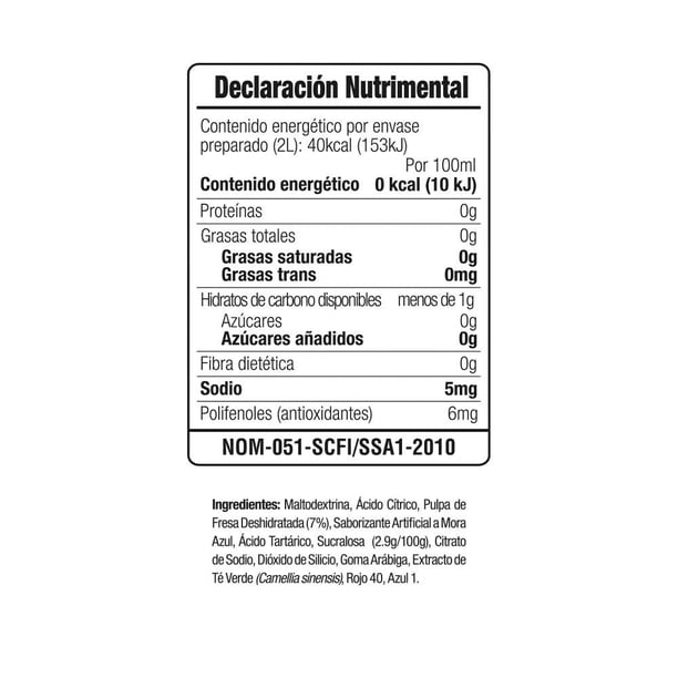 Imagen 3 de Polvo para preparar bebida Nature's Factory frutal sabor moras mix sin calorías 15 g