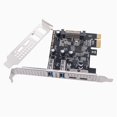 thumbnail image 1 of Adaptador de Tarjeta PCIE Tipo C USB 3.2 Gen1 5 Gbps Placa PCI Express 2 Puertos A+2 C/Tarjeta Expansión PCI-e USB3.2, 1 of 5