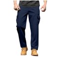 thumbnail image 1 of Amzcrzy Pantalones Clásicos Hombre Color Liso Cintura Elástica Cómodos Transpirables Elásticos Moda Informal Senderismo Pescar Correr Ejercicio Bolsillos Tallas S-3XL Azul, 1 of 8